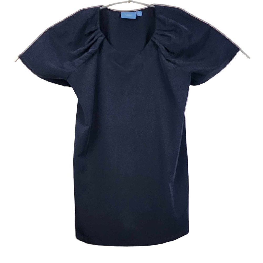 Simply Vera Wang scoop neck navy blue short sleeve blouse, Size 14‎